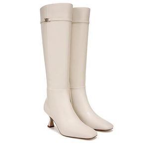 Sam Edelman Cream Knee-High Leather Boots